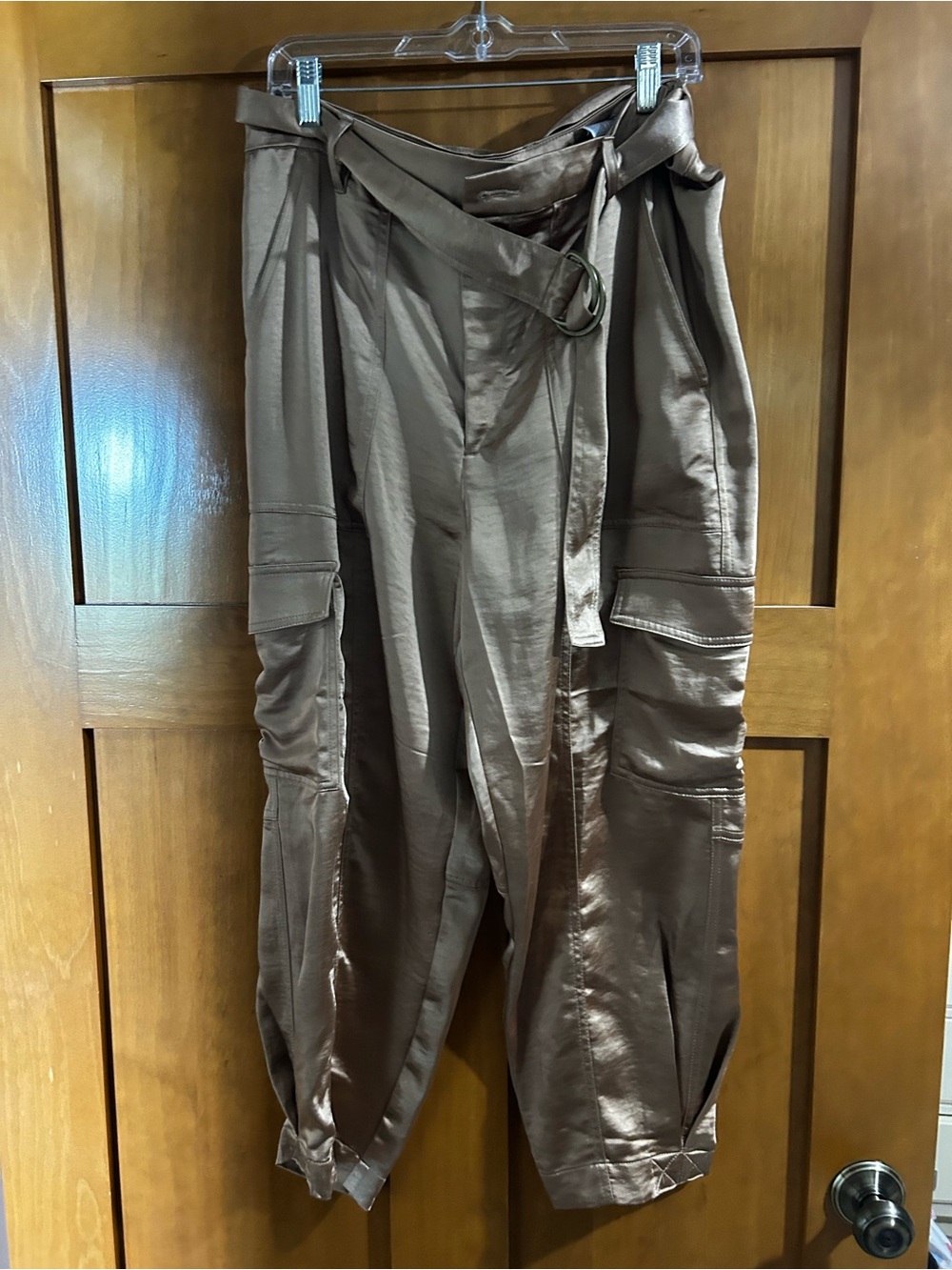 Banana Republic Satin Bronze cargo Pants